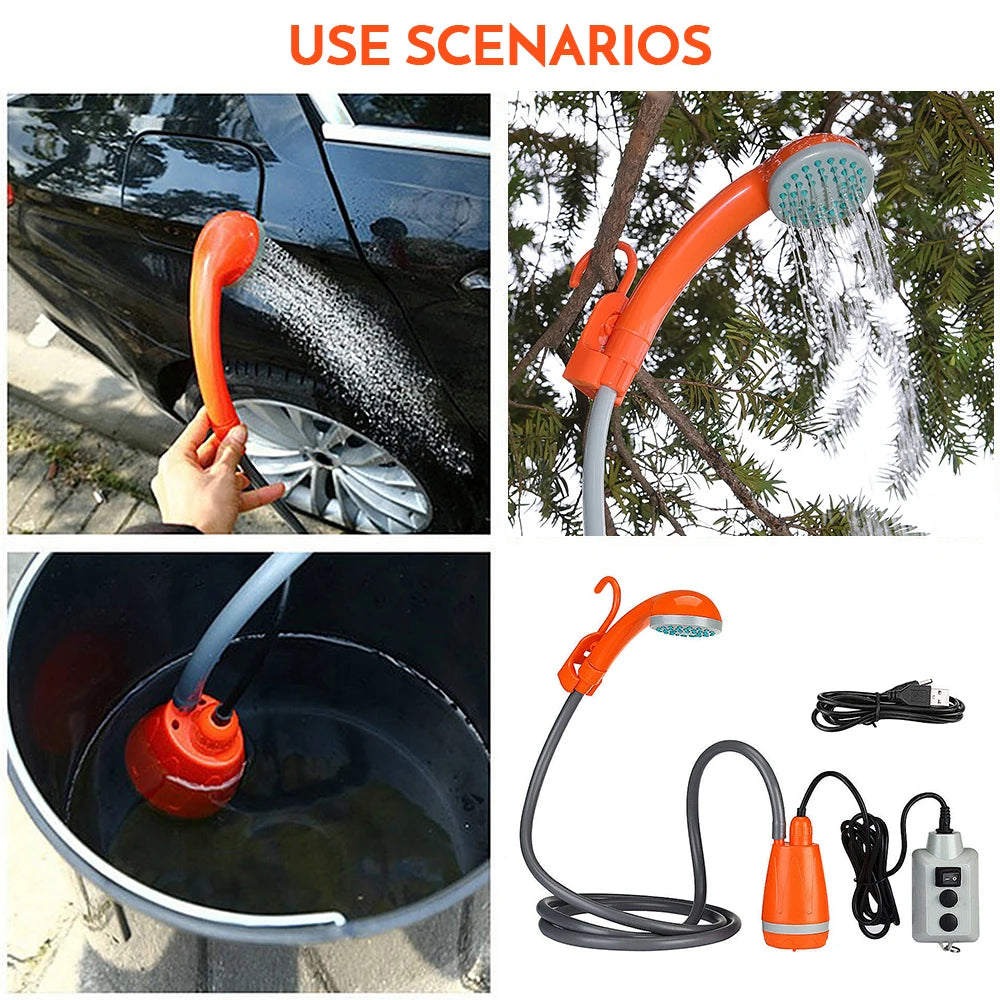 Portable Camping Shower - Rechargeable Outdoor Shower Pump